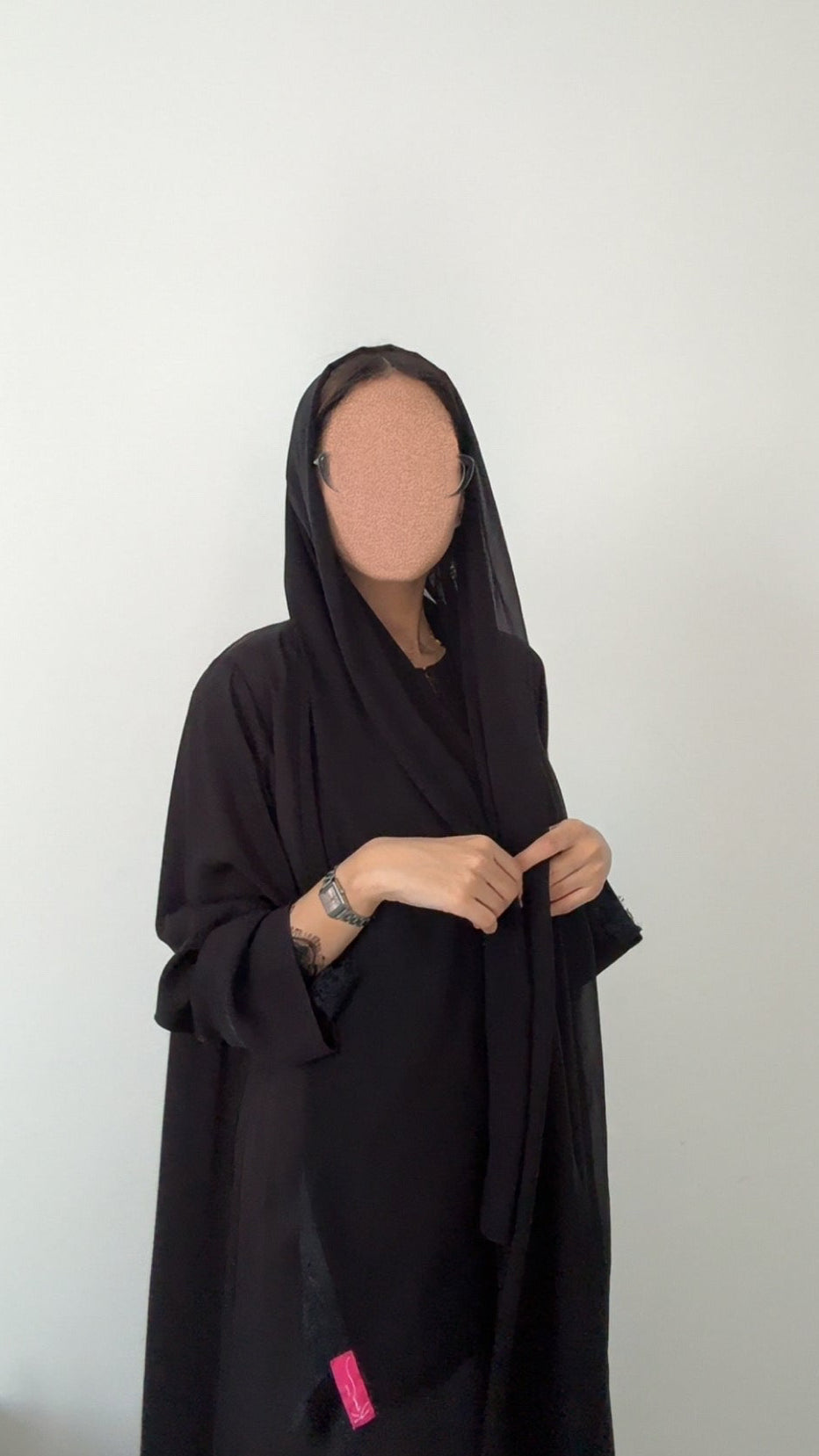 Noir dentelle abaya
